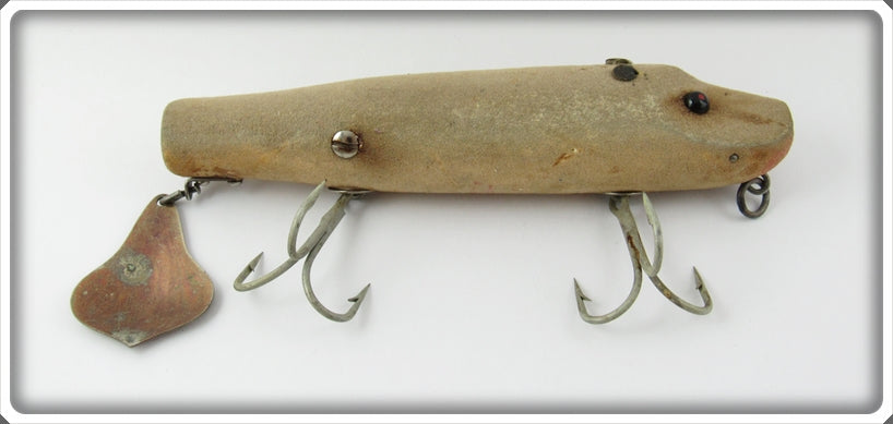 antique wooden mouse fishing lure Vintage Heddon Flocked Mouse Musky Flaptail Lure 7050 GM For Sale
