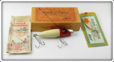 Vintage South Bend Red & White Fish Oreno Lure In Box 953 RH