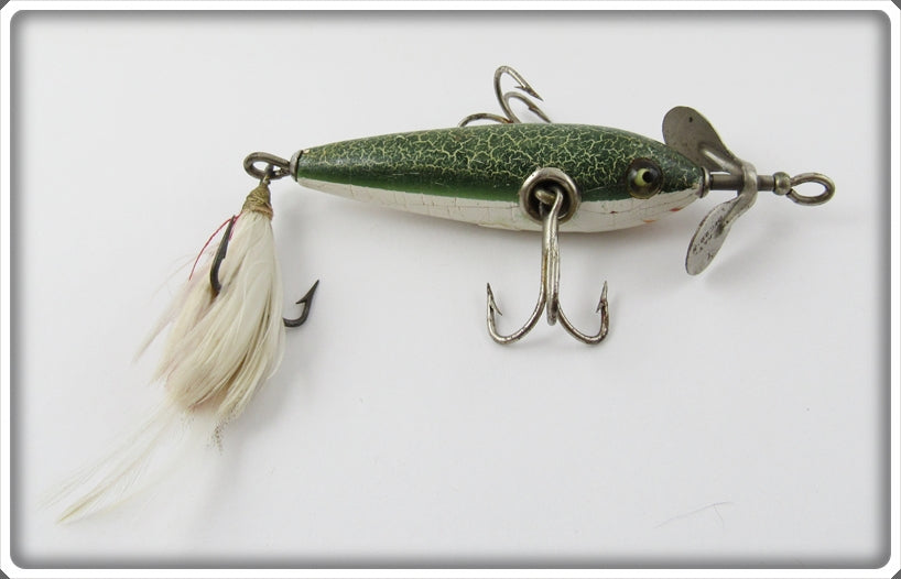 Fisherman Altered Green Crackleback Minnow With Worden Spinners