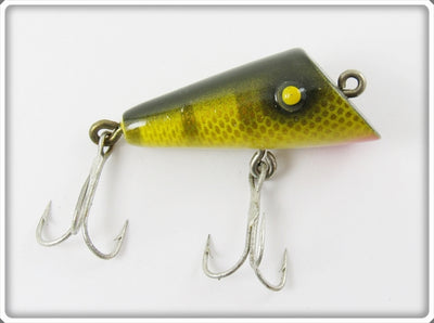 Vintage Paw Paw Yellow Perch Midget Flat Head Lure 