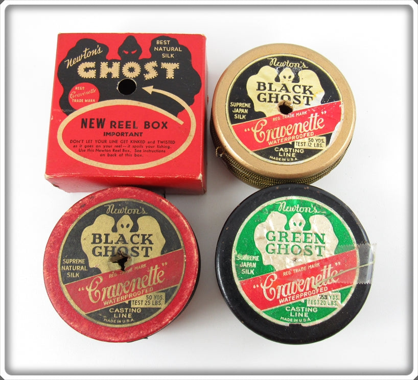 Vintage Newton's Black Ghost & Green Ghost Line With Box For Sale