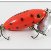 Vintage Arbogast Orange Black Dots 1/4 Ounce Jitterbug Lure