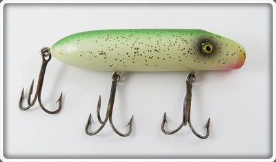 Vintage Paw Paw Green Back Silver Flitters Early Wobbler No. 4400