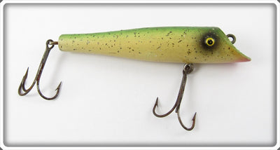 Vintage Paw Paw Green Back Silver Flitters Scoop Nose Diver Lure