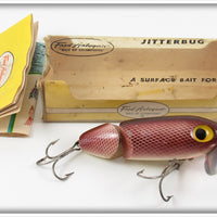 Vintage Arbogast Brown Scale Jointed Jitterbug Lure In Box