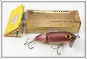Vintage Arbogast Brown Scale Jointed Jitterbug Lure In Box