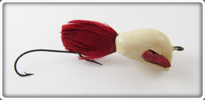 Vintage Jamison White Red Feather Coaxer Lure