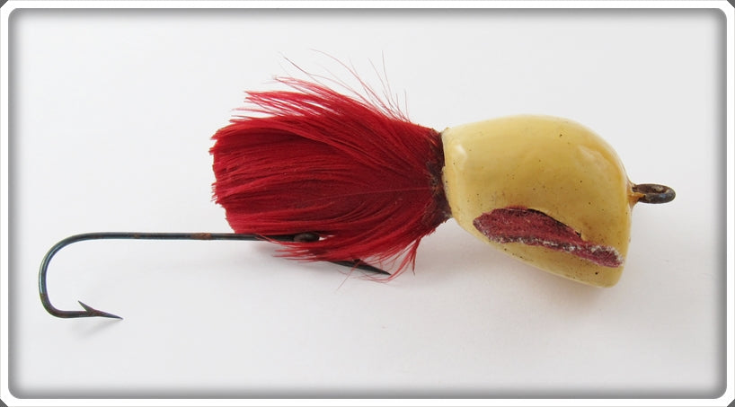 Vintage Jamison White Red Feather Coaxer Lure