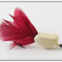 Vintage Jamison White & Red Coaxer Floating Trout Fly Lure