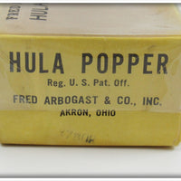 Arbogast Fluorescent Red Fireplug Hula Popper In Box