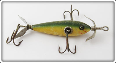 Vintage Heddon Green Crackleback Early 100 Minnow Lure 100 GCB
