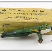 Vintage The Gee Wiz Bait Co Green Gee Wiz Frog Lure In Box