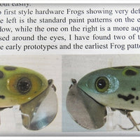 Arbogast Frog With Aqua Eyes Wooden Jitterbug