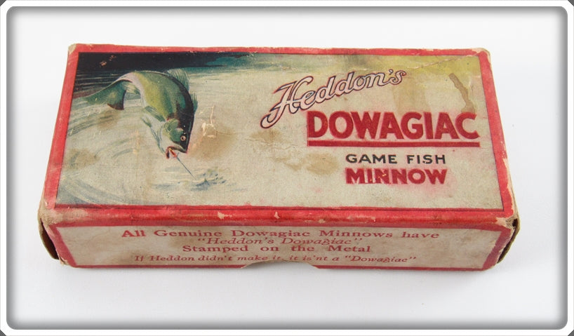 Vintage Heddon Red Scale Baby Crab Wiggler Empty Box 1909H