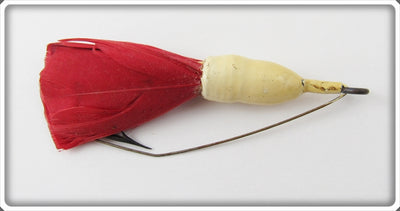 Vintage Jamison White Red Feather Underwater Coaxer Lure