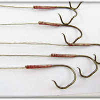 Early 1900's Williams Barbless Snelled Bass Hooks In Correct Box