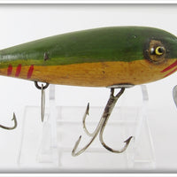 Vintage Donaly Green & White Redfin Minnow Lure