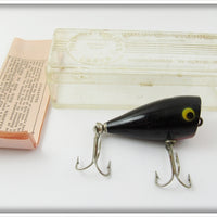 Vintage Whopper Stopper Solid Black 200 Plunker Lure In Box