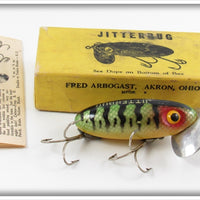 Vintage Fred Arbogast Perch Jitterbug Lure In Picture Box 
