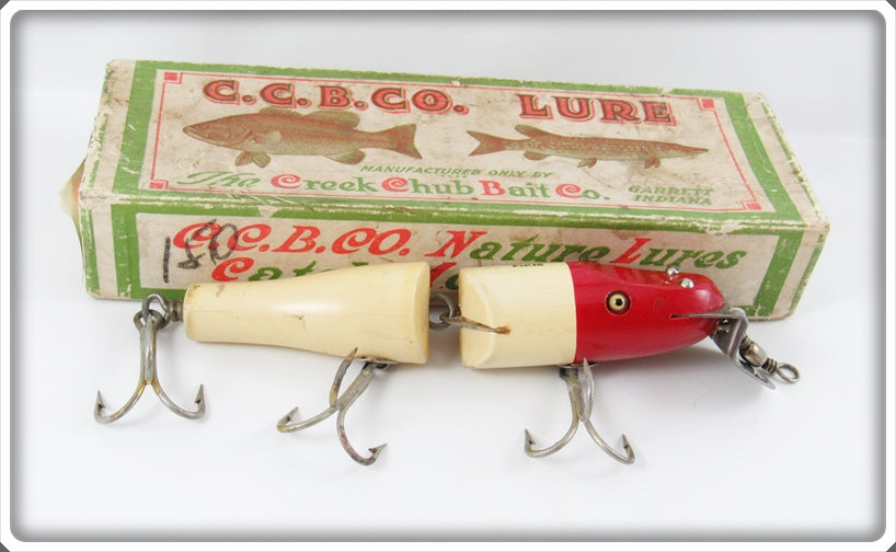 Creek Chub White And Red Jointed Snook Pikie Lure 5502 In Box