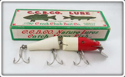 Creek Chub White And Red Jointed Snook Pikie 5502 Lure In Box