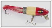 Vintage Paw Paw Red And White Feather Casting Minnow Lure 1204
