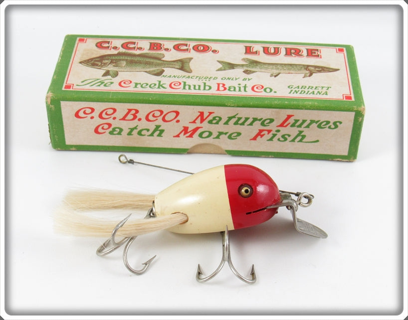 Vintage Creek Chub White Red Head Dingbat Lure 5102 In Box