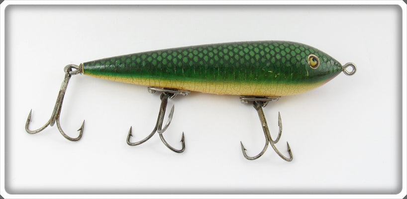 Vintage Heddon Green Scale Zaragossa Lure 6509D