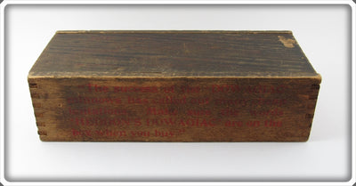 Vintage Heddon Rainbow 100 Empty Wooden Slide Top Box 101