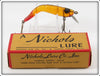 Vintage Nichols Lure Co Inc Amber & Red Shrimp Lure In Box