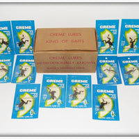 Vintage Creme Lure Co Dealer Box Of Twelve Frogs On Cards 