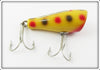 Vintage Creek Chub Yellow Spotted Midget Plunker Lure 5914