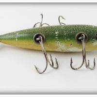 South Bend Green Crackleback Five Hook Underwater Minnow Lure 905 GCB