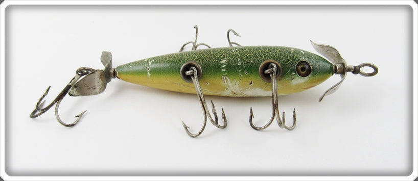 South Bend Green Crackleback Five Hook Underwater Minnow Lure 905 GCB
