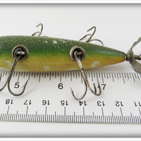 South Bend Green Crackleback Five Hook Underwater Minnow