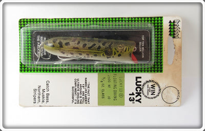 Vintage Heddon Natural Leopard Frog Lucky 13 Lure On Card 2500 NF