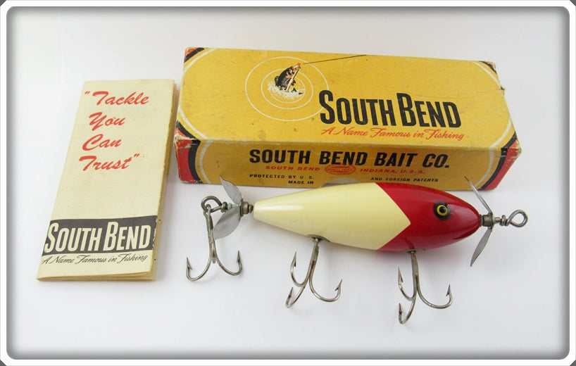Vintage South Bend Red Arrowhead White Body Surf Oreno In Box