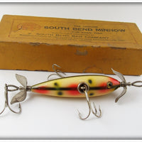 South Bend White Hex Three Hook Underwater Minnow Lure In Box 904 W