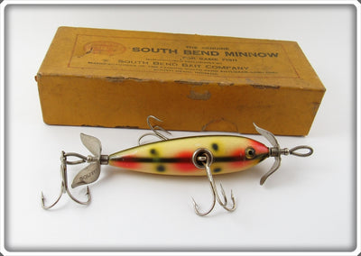 South Bend White Hex Three Hook Underwater Minnow Lure In Box 904 W