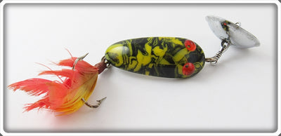 Vintage Tiede Yellow & Black Swirl Doodler Lure