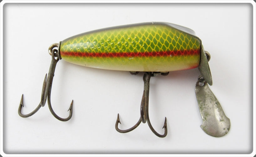 Vintage O.M. Bait Co Green Scale Unner Flash Lure