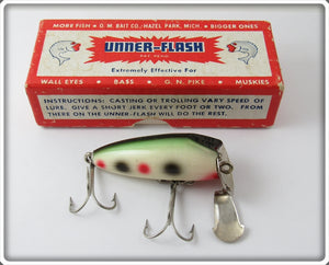 Vintage O.M. Bait Co Spotted Unner Flash Lure In Box