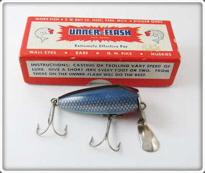 Vintage O.M. Bait Co Mullet Unner Flash Lure In Box 