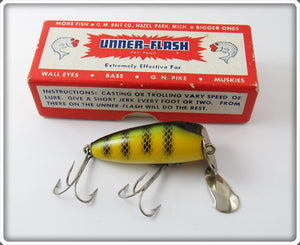 Vintage O.M. Bait Co Perch Unner Flash Lure In Box