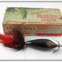 Vintage Heddon Black Walton Feathertail Lure In Box 49G