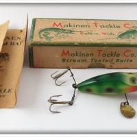 Vintage Makinen Tackle Co. Frog Spot WonderLure In Box 