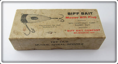 Biff Bait Co Empty Box For Master Biff Plug Red Head And White Body 101