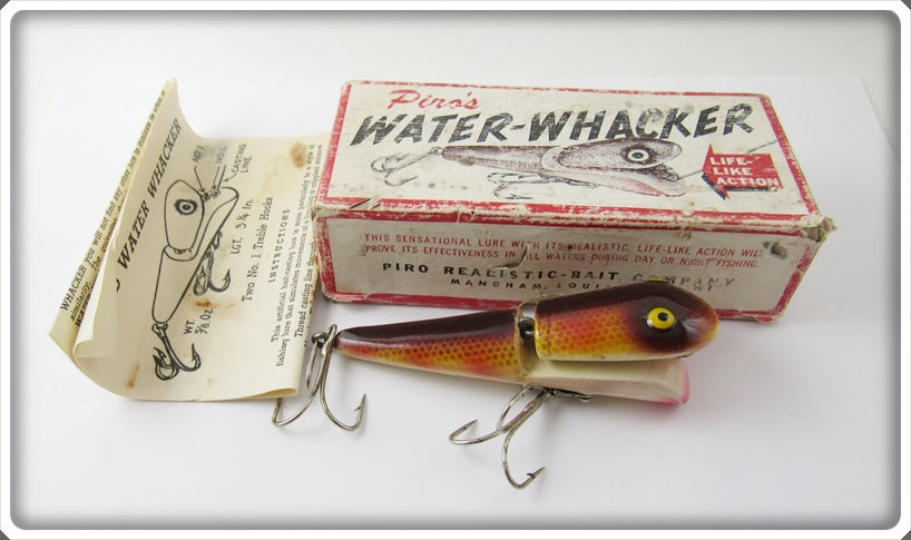 Vintage Piro's Yellow Perch Water Whacker Lure In Box 1006 WYP