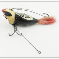 Vintage Heddon Black White Head Weedless Widow Lure 229BWH
