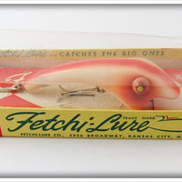 Vintage Fetchi White Red Head Pop Eye Lure In Box